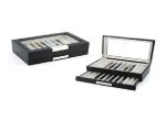 Luxury Pen Gift Box , Wooden Pen Box Display With Velvet Lining Material