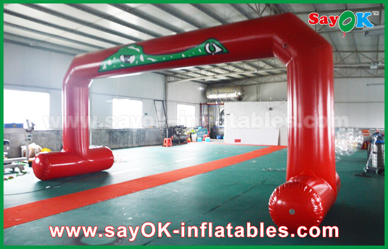 Inflatable Finish Line Arch Red PVC Printed Start Finish Line Arches Double Sewing Inflatable Entrance Arch