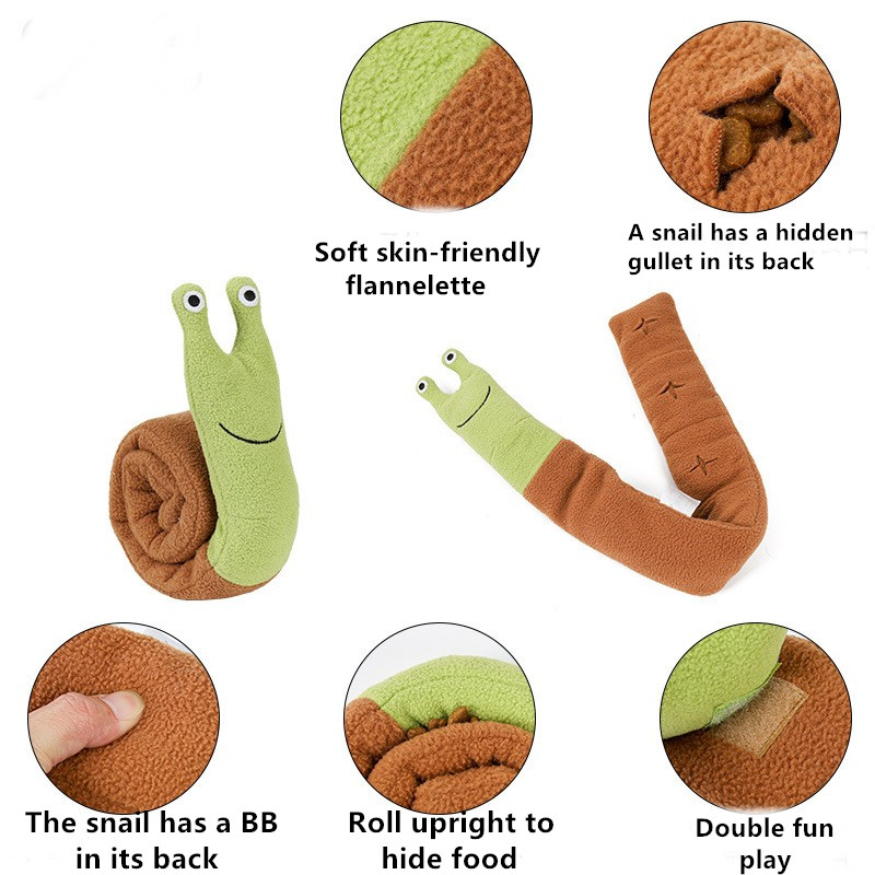 Snail Sniffing Pet Toys Plush Molars Puzzle Dog Toys Phonation Interactive Pet Products