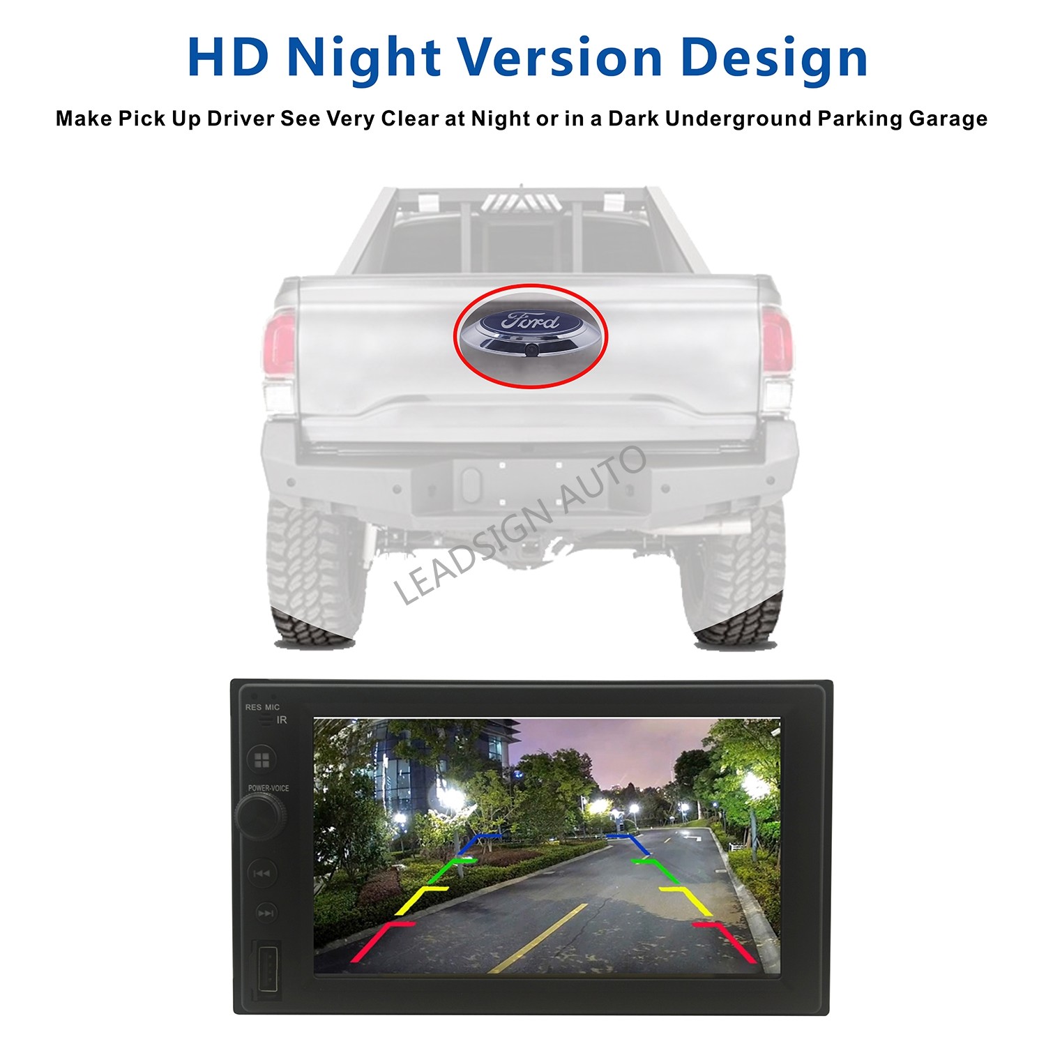 Smart View HD Rear View Mirror Backup Camera Kit For Dodge Ram Answer Calls