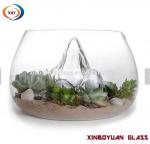 Clear Desktop Round Glass Vases Fish Bowl ,glass terrarium for plant