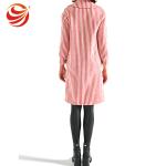 Long Big Lapel Women's Casual Winter Coats , Woolen Overcoat For Ladies
