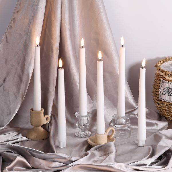 3D Flickering Flame LED Candle with Remote Control and Battery Operated for Wedding Decor