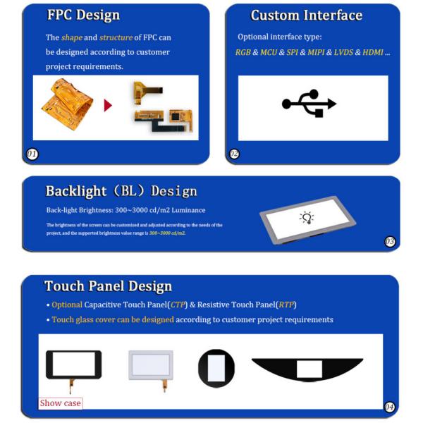 LCD Manufacture 4 Inch Color TFT Lcd Module 480x480 Pixels Square Touch Screen