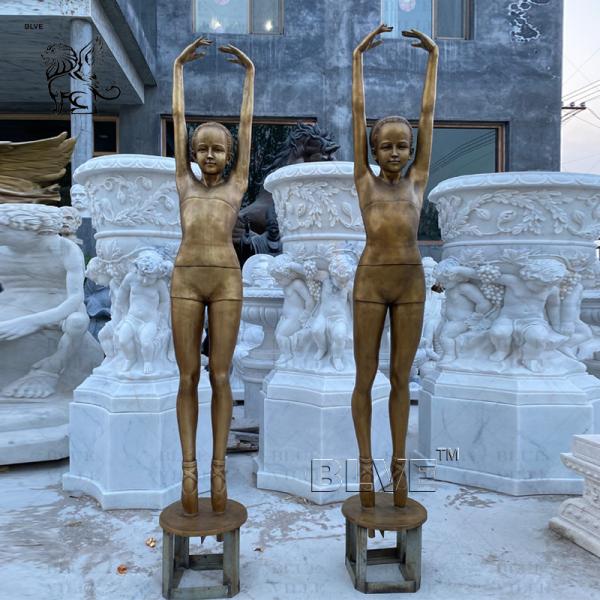 Brass Bronze Ballet Girl Water Fountain Sculpture Dancing Fountain Life Size