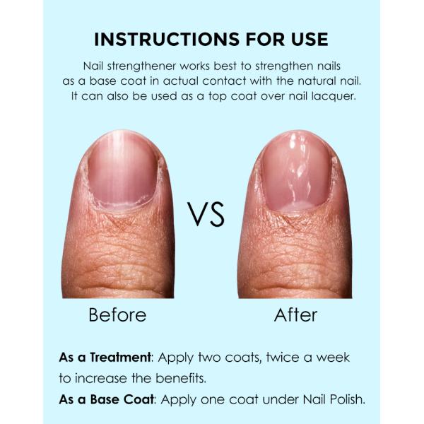 3 in 1 Nail Hardener Repair Strengthen for Damaged and Thin Nails Top&Base Coat