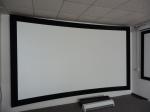 Indoor Electric Curved Fixed Frame Screen Paint , Black Velvet Frame 10Cm