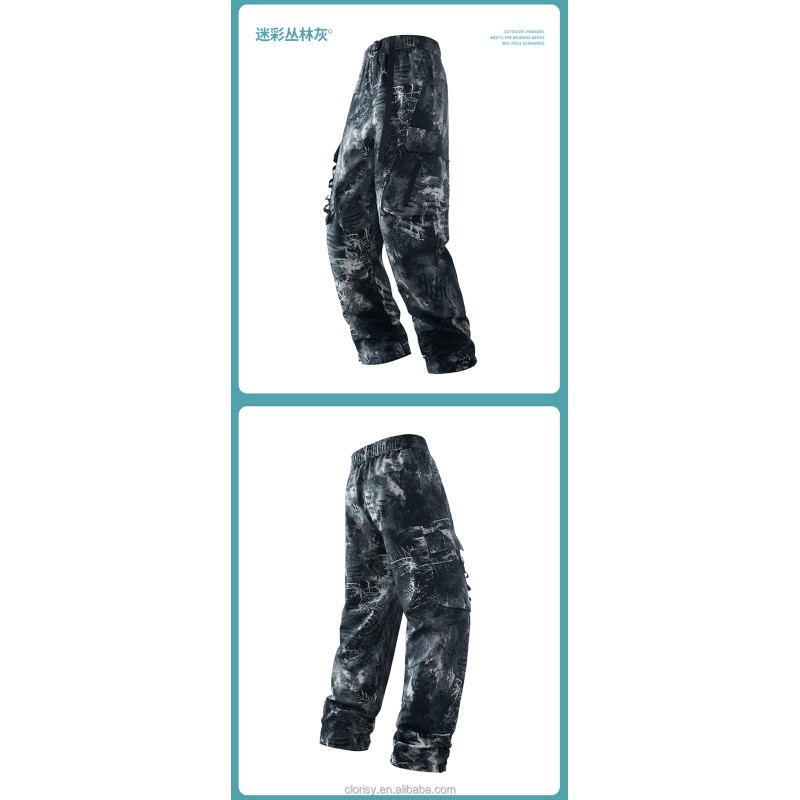 Ready-to-Ship Lightweight Canvas Men's Outdoor Waterproof Quick-Dry Shell Pants Loose Straight-Leg Cargo Casual Long