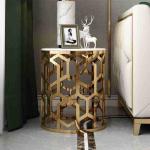 OEM ODM Combination Round Coffee Table With Marble Top