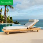 Outdoor Foam Cushion Teak Wood Patio Furniture Set with Modern Wooden Couch