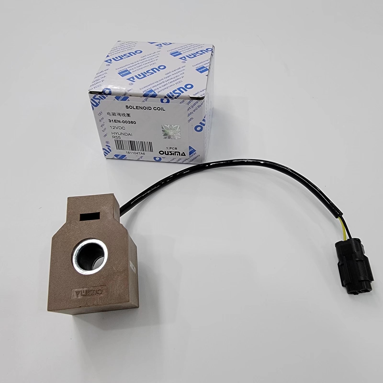 Square 12V Solenoid Valve Coil 31EN-00360 For Hyundai Excavator R55