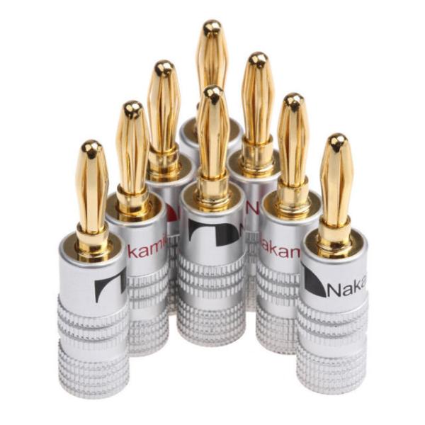 24K Gold Plated Nakamichi Speaker Connectors , Practical Nakamichi BFA Banana