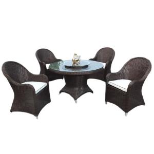 Wholesale 5 pieces rattan wicker dining set outdoor furniture garden wicker rotated dining table &amp; chair furniture---8311 from china suppliers