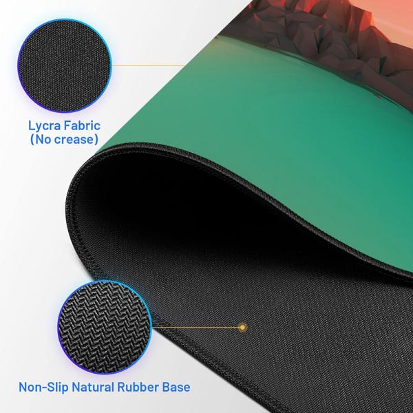 Large Size Gaming Desk Mat Waterproof Custom Logo Mouse Pad with Anti-Slip Rubber Base