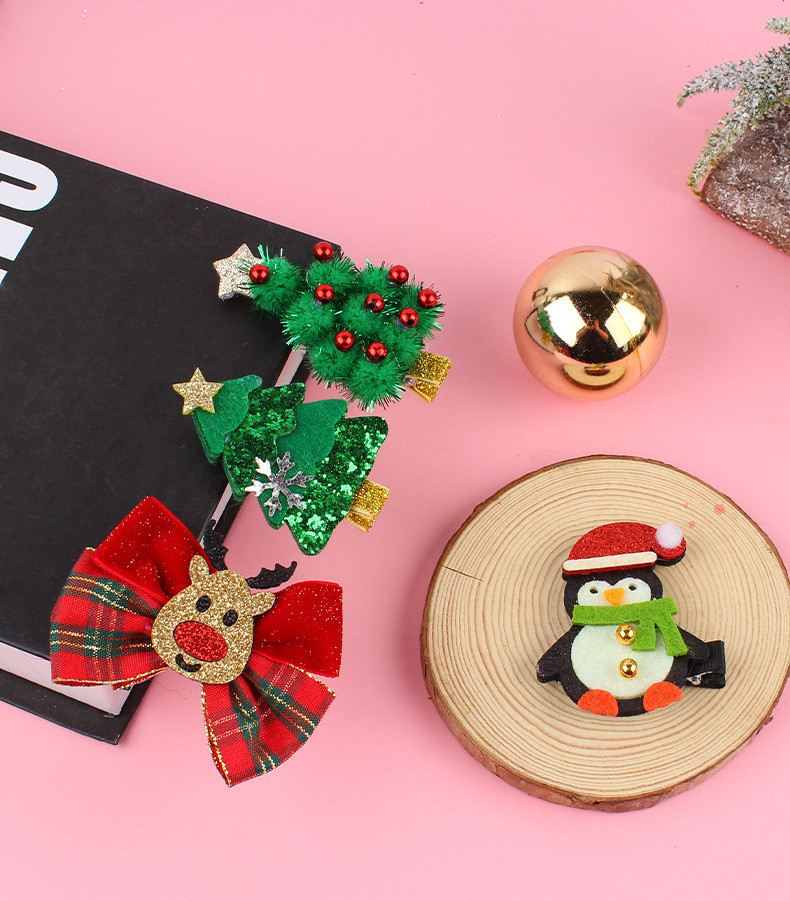 Christmas Girls Hair Accessories Set Hair Clips Christmas Bows Hair Clips Girls Hairpin For Children And Adults