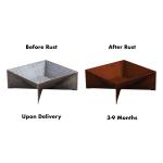 Outdoor Rust Corten Steel Geometric Fire Pit Wood Burning