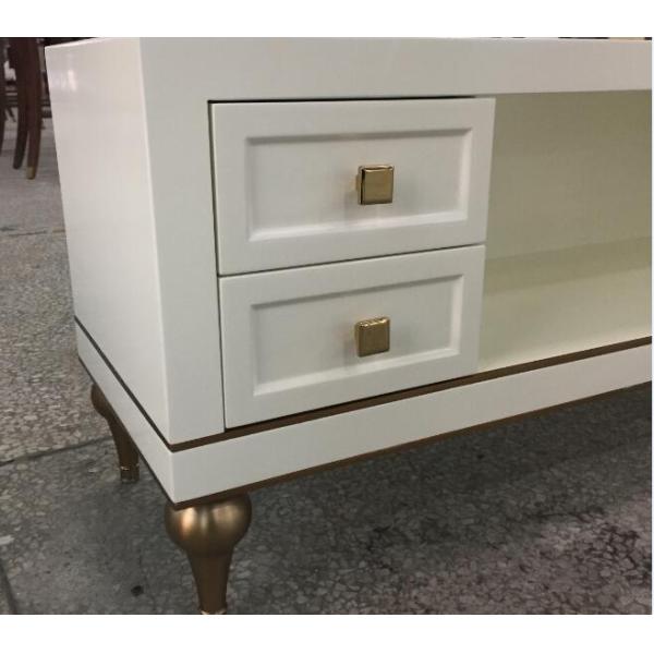 High Gloss Wooden Living Room Coffee Table Glass Side Table Solid Birch Wood