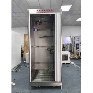 Emergency Safety Shower & Eyewash Room – Stainless Steel Enclosure