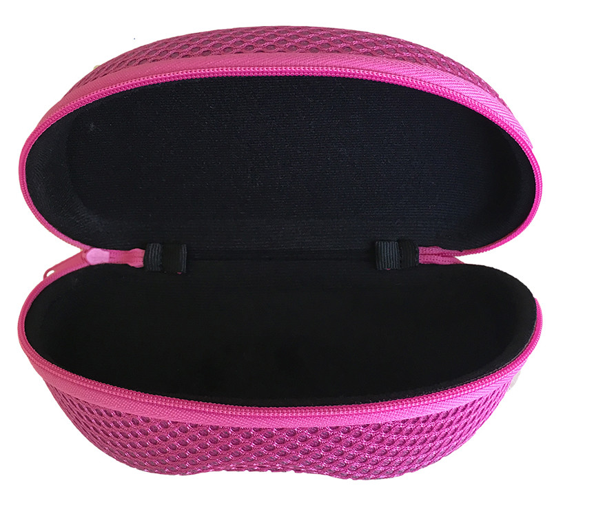 2024 fashion zipper sunglasses cover with mesh material and your own logo printed