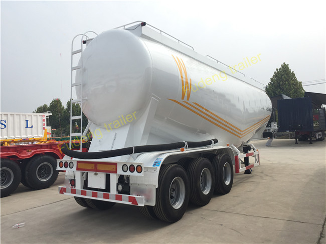 V / W Shape 80 Ton Bulk Cement Semi Trailer For Carrying Cement , Powder , Silos