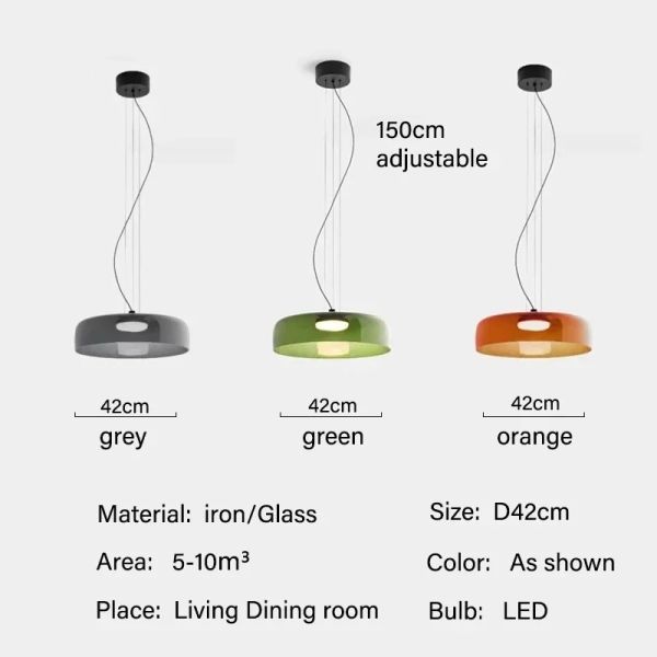 Simple Vintage Glass Lampshade Pendant Lamps Minimalist Dining Room Cafe Bar LED Chandelier （WH-AP-674）