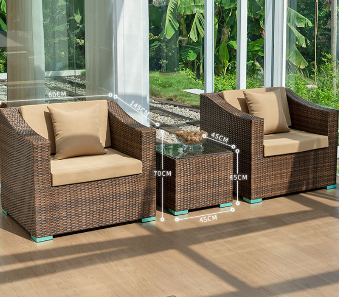 250kg Rattan Furniture Sofa And Chairs Set Hotel Villa Leisure Combination