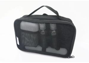 Wholesale Men's Black Mesh Toiletry Travel Bag Reusable For Promotion 23*15*8cm from china suppliers