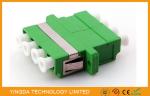 SM 9/125 um Fiber Optic Adapter LC / APC , Optical Fibre Adapter Green Quad 4