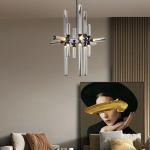 Creative Simple Led Aluminum Glass Tube Pendant Light Living Room Bedroom Light