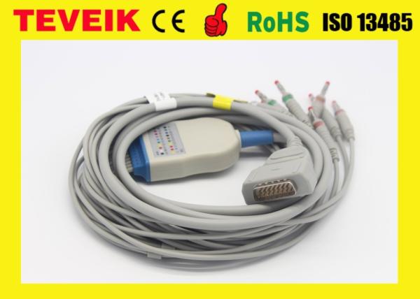 10 Leads EKG Cable With Banana 4.0 / Monitor Connector Cable For GE Marqutte EKG