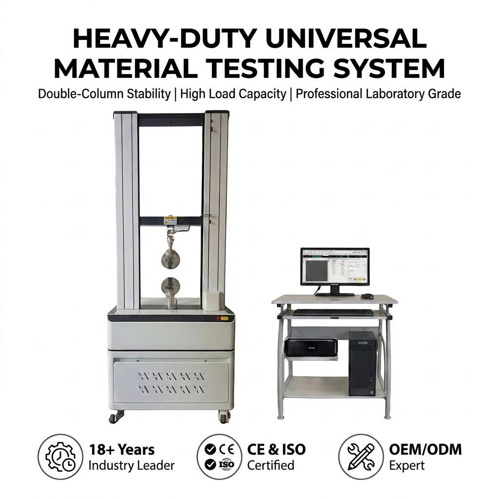 Computer Control Double Column Tensile Strength Testing Machine Auto Elongation Test Equipment with Extensometer ISO 527