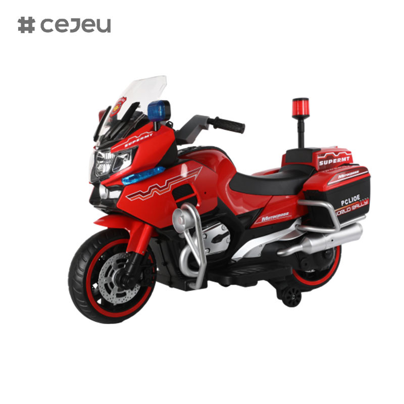 For boys and girls ages 3-8 riding police motorcycles with two balance training wheels, lights and music
