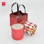 Round 350g 1.5mm Cardboard Gift Boxes With Ribbon Bow On Lid ODM