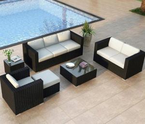 Wholesale Outdoor 4pcs Garden Furniture Set Patio Garden Sofa Rattan Woven Corner Sofa With Table And Chair from china suppliers