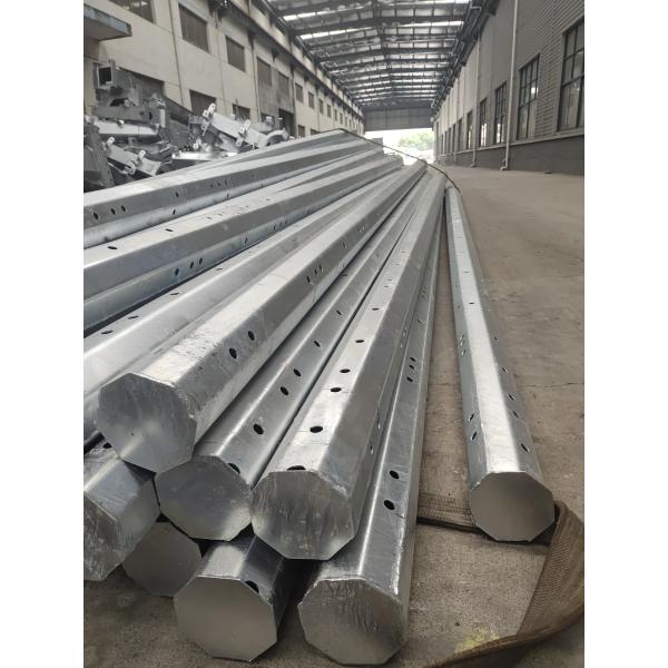 Q235 Or Q345 Electric Galvanized Steel Pole With Climbing Rung