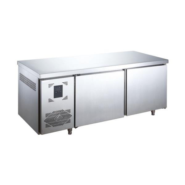 Commercial 3-Door Counter Refrigerator 230L Stainless Steel Worktop Fan Cooling Workbench for Kitchen Use