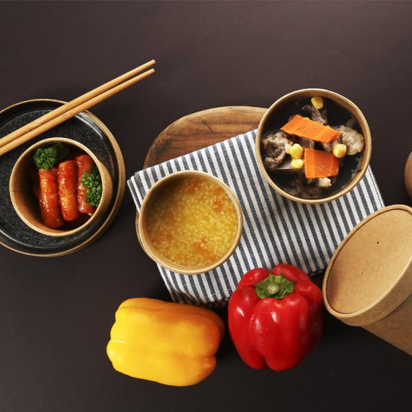 Quality Custom printed disposable hot soup bowls with lid  kraft paper cups bowls for sale