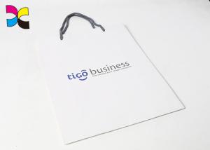 Wholesale White Personalized Paper Gift Bags With Handles , CMYK Paper Shopping Bags With Logo from china suppliers