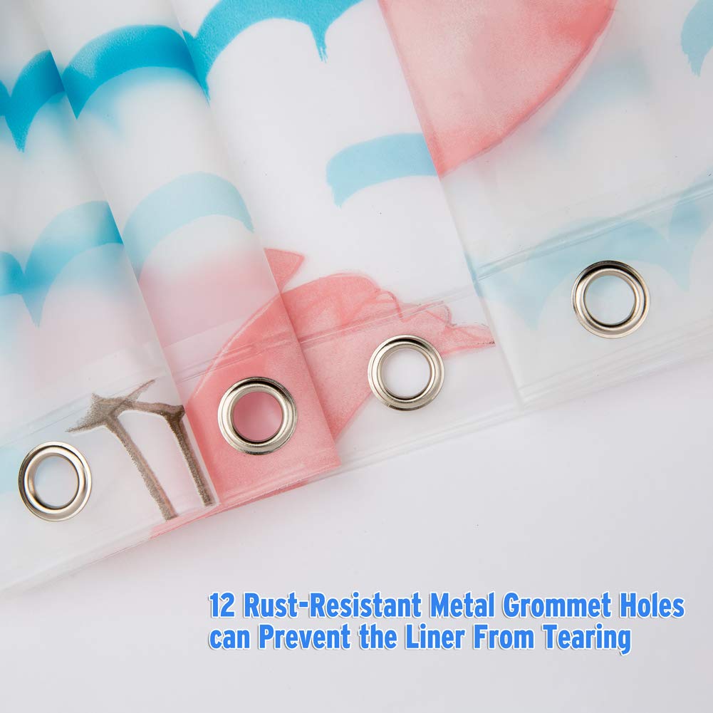 Flamingo Shower Liner Curtain Disposable PEVA Waterproof Thick Bathroom Plastic Shower Curtains
