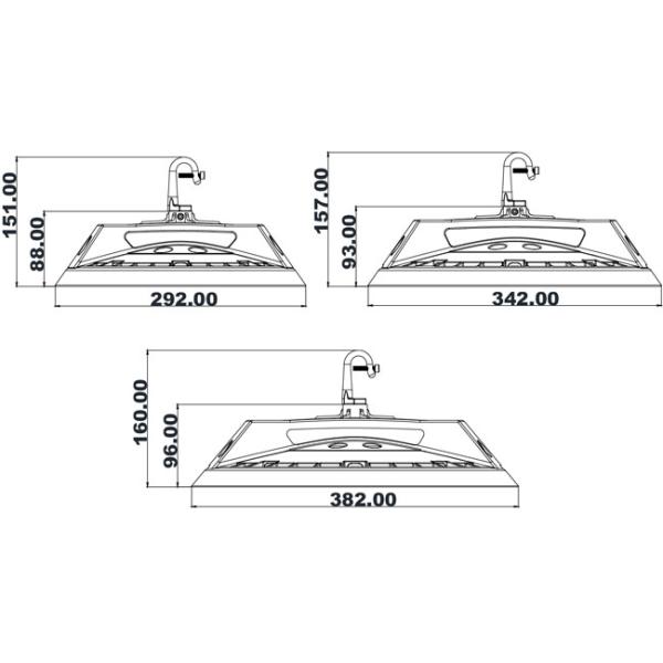 100W Warehouse LED High Bay UFO Lights Die Casting Aluminum Materials