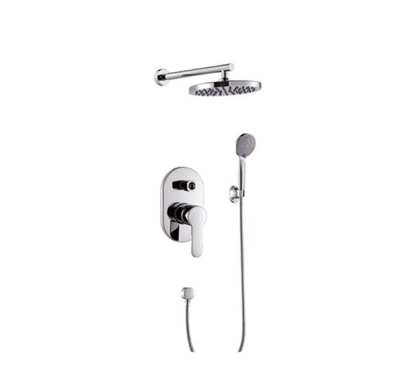 Wall Mount Trim Brass Bath Shower Faucet, Concealed Valves,Diverter 2/3 Way