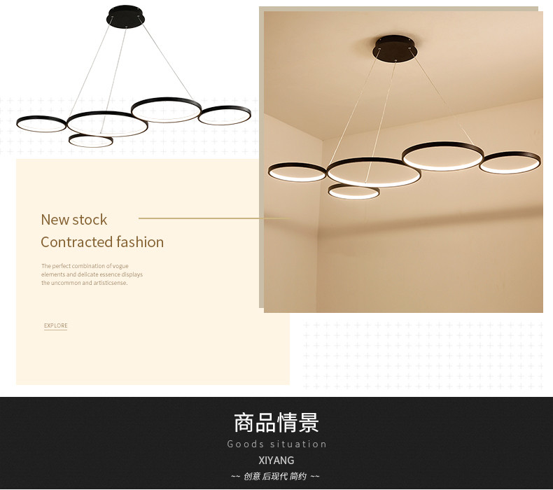 Aluminum lamp body simple, warm, two color, fantastic concept Chandelier