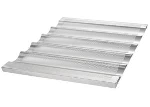Wholesale RK Bakeware China Foodservice NSF 5 Loaf Aluminium Baking Tray Nonstick Wide Slot Baguette French Bread Pan from china suppliers