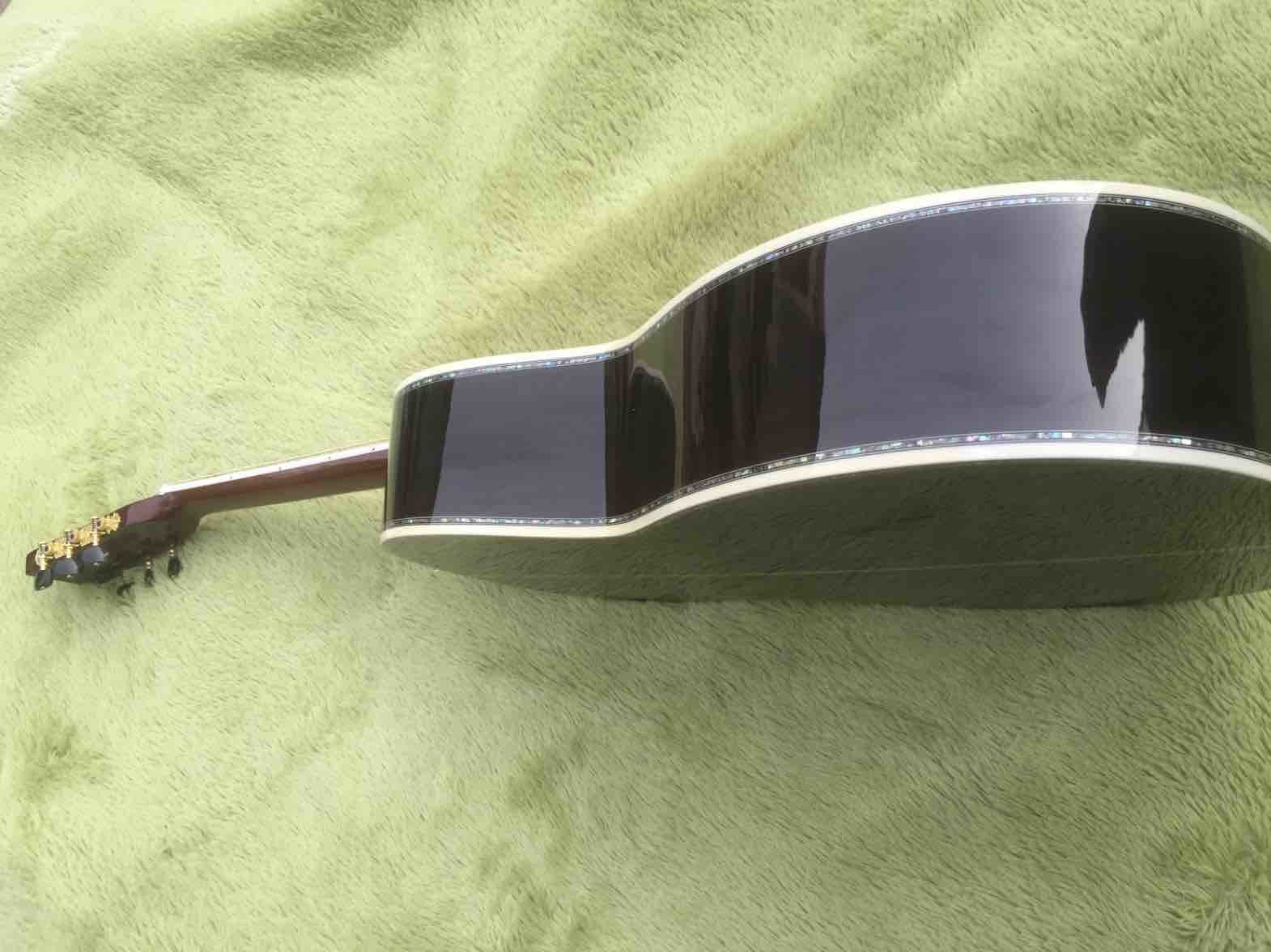Factory custom 39 inches ooo45c style acoustic Guitar Ebony fingerboard Real abalone solid Guitar