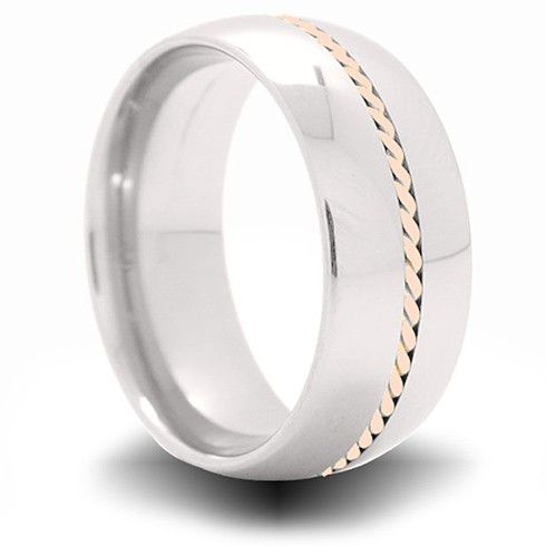 Tagor Jewelry Made Customize Plating Shiny Brushed Wedding Engagement Cobalt Chrome Rings