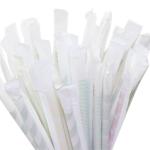 100pcs pack 6mm diameter individual packing paper straws food safe ink printing