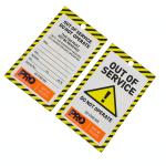 Yellow Out of Service Tag Non Tear All Weather Lockout Safety Tag