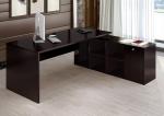 Beautiful Manager Office Furniture / Modern Office Desk Light Walnut / Black