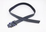 Adjustable Size Womens Dressy Rhinestone Belts 2.9cm Width With Blue Reshineston