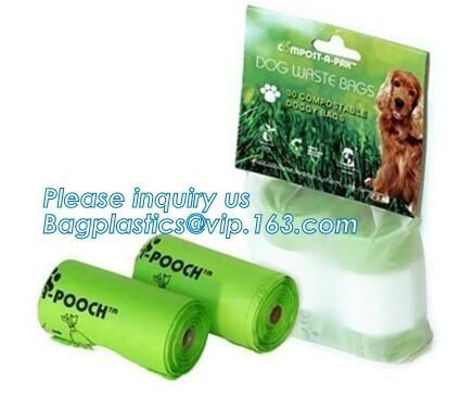 Eco friendly Dog Waste Pet Poop Bags Refill Rolls with dipenser, bone shape